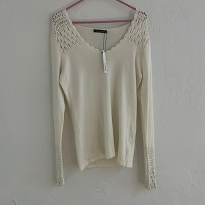 Cream white long sleeve shirt brand new with tags.